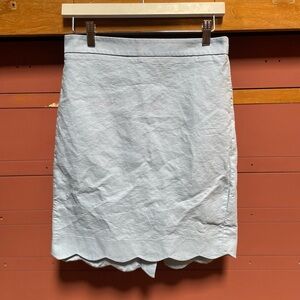 J Crew pale blue Scalloped Hem Skirt